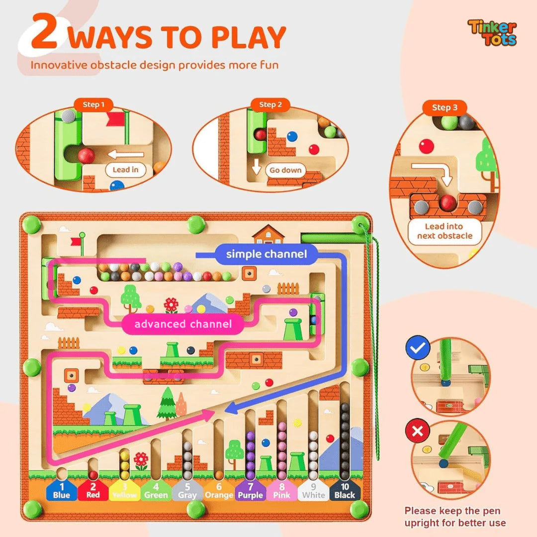 Montessori Magnetic Maze – 3 Smart Worlds of Hands-On Learning